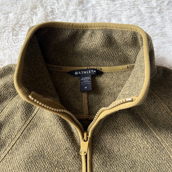 Athleta Woman Green Fleece Zip-Up Sweater Jacket MEDIUM Outdoor Gorpcore Granola - Picture 5 of 8